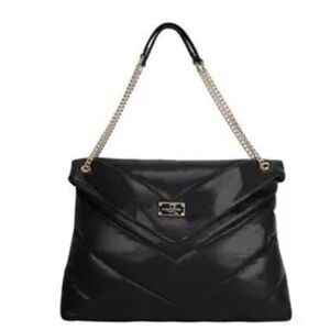 Sandy Lisa black faux leather laptop bag